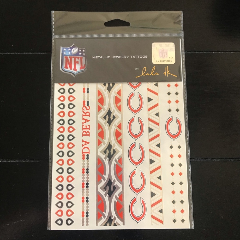 Chicago Bears Lulu DK Metallic Jewelry Tattoos